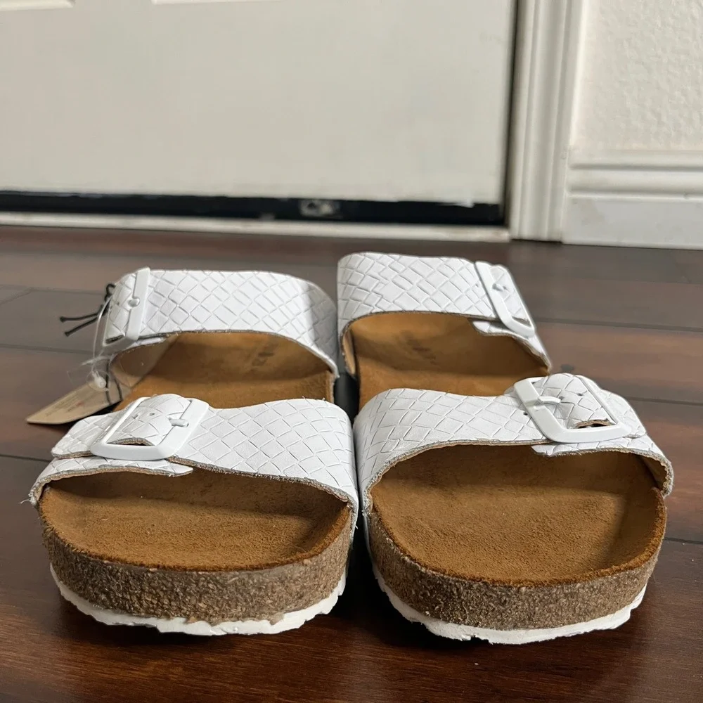 New Haflinger Men Bio‎ Andrea Sandals White Intreccio Leather size EU 46 Comfort